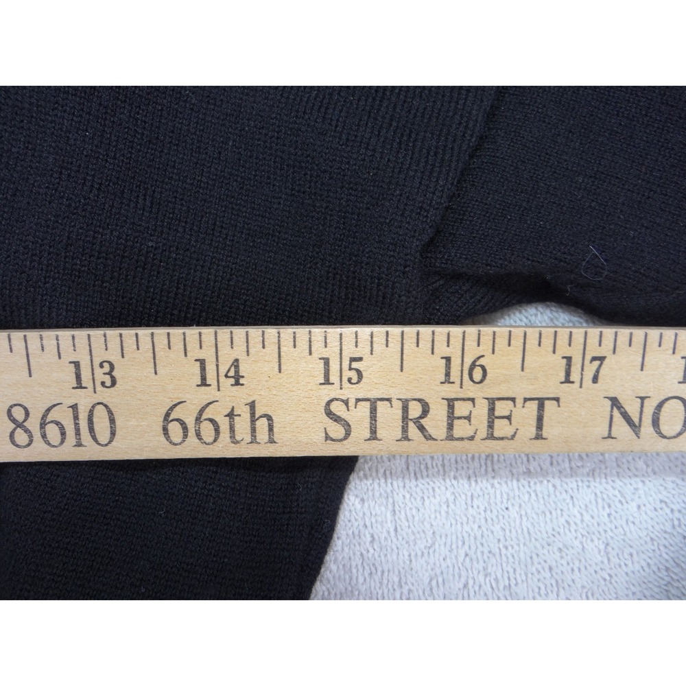 Ann Tjian for Kenar Vintage Black Lambswool Beaded Rhinestone Sweater Medium - Picture 4 of 9